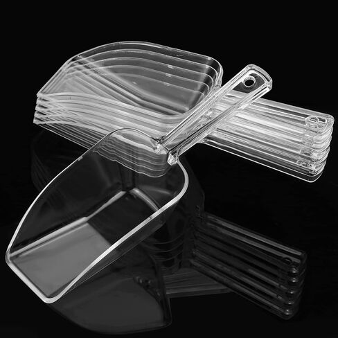 Ice Scoop Candy Buffet Containers Scoopers, Hmxpls Clear Plastic Scoop for Popcorn Cookie Candy Buckets, Podpocket Acrylic Large Scoops for Parties Wedding Bar Jars Freezer Dry Goods （6 Pack 7.5 In ） in Saudi Arabia