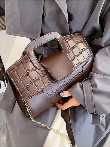 SHENHE Women's Crocodile Embossed Clutch Purse Crossbody Bags Top Handle Leather Handbag in Saudi Arabia