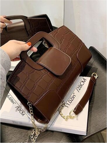 SHENHE Women's Crocodile Embossed Clutch Purse Crossbody Bags Top Handle Leather Handbag in Saudi Arabia