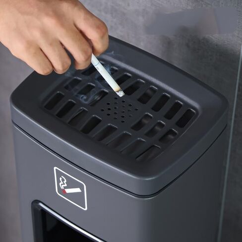 Vertical Ashtray, Kitchen Trash Can Bathroom Trash Can Hotel Stainless Steel Trash Can with Ashtray Vertical Elevator Entrance(D,Large) in Kuwait