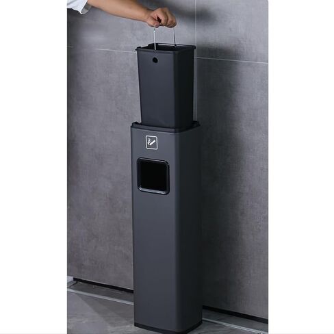 Vertical Ashtray, Kitchen Trash Can Bathroom Trash Can Hotel Stainless Steel Trash Can with Ashtray Vertical Elevator Entrance(D,Large) in Kuwait