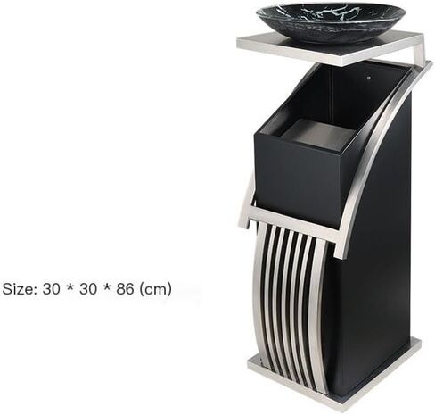 Vertical Ashtray, Kitchen Trash Can Bathroom Trash Can Trash Can Hotel Ktv Lobby Hall Corridor Elevator Entrance Vertical Stainless Steel(Gold) in Saudi Arabia