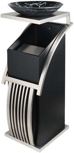 Vertical Ashtray, Kitchen Trash Can Bathroom Trash Can Trash Can Hotel Ktv Lobby Hall Corridor Elevator Entrance Vertical Stainless Steel(Gold) in Saudi Arabia