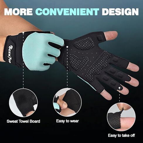 Seektop Breathable Workout Gloves for Women & Men, Thick Padded Weight Lifting Gloves, Full Palm Protection, Excellent Grip for Gym Fitness and Training, Exercise, Cycling in Saudi Arabia