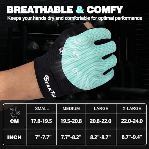 Seektop Breathable Workout Gloves for Women & Men, Thick Padded Weight Lifting Gloves, Full Palm Protection, Excellent Grip for Gym Fitness and Training, Exercise, Cycling in Saudi Arabia