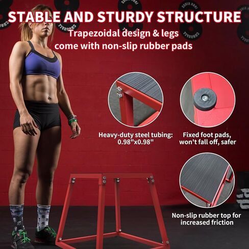 Plyometric Jumping Box, Steel Plyo Box for Exercise，Steel Plyometric Platform and JumpingBox, Anti-Slip Fitness Exercise Step Up Box for Home Gym Training, Conditioning Strength Training in Saudi Arabia