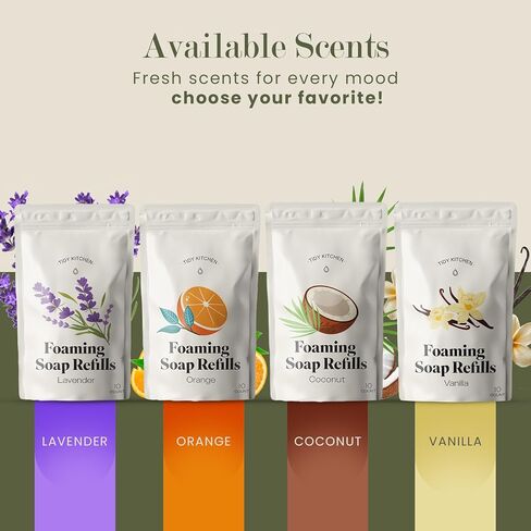 Foaming Hand Soap Refills Tablets – 10 Count | Moisturizing Hand Soap Foam Refill for Kitchen and Bathroom | Easy to Use, Soft & Fluffy Foam, Hand Wash Refill for Dispensers (Vanilla) in Saudi Arabia