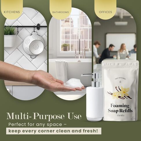 Foaming Hand Soap Refills Tablets – 10 Count | Moisturizing Hand Soap Foam Refill for Kitchen and Bathroom | Easy to Use, Soft & Fluffy Foam, Hand Wash Refill for Dispensers (Vanilla) in Saudi Arabia