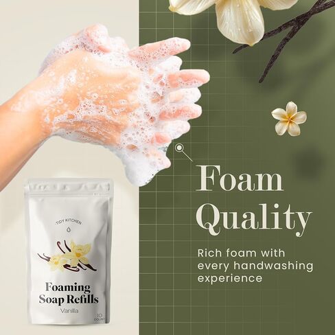Foaming Hand Soap Refills Tablets – 10 Count | Moisturizing Hand Soap Foam Refill for Kitchen and Bathroom | Easy to Use, Soft & Fluffy Foam, Hand Wash Refill for Dispensers (Vanilla) in Saudi Arabia