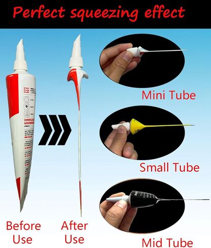 RTV Tube Squeezer Tool ، قبضة الأنبوب لمسربات Silicone RTV. أداة Silicone Squeezer 2.5 "موزع الحجم الصناعي. تقليل النفايات ، تخفيف التعب باليد ، وتحسين كفاءة الضغط. in Kuwait