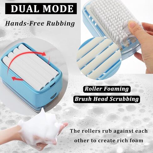 مربع الصابون المتداول للغسيل ، والرغوة الخالية من اليدين ، وموزع الفخار في صندوق الصابون متعدد الوظائف ، وفرشاة موزع البار المحمولة للغسيل والمنزل والسفر. in Kuwait