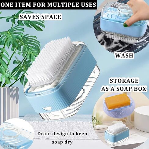 مربع الصابون المتداول للغسيل ، والرغوة الخالية من اليدين ، وموزع الفخار في صندوق الصابون متعدد الوظائف ، وفرشاة موزع البار المحمولة للغسيل والمنزل والسفر. in Kuwait