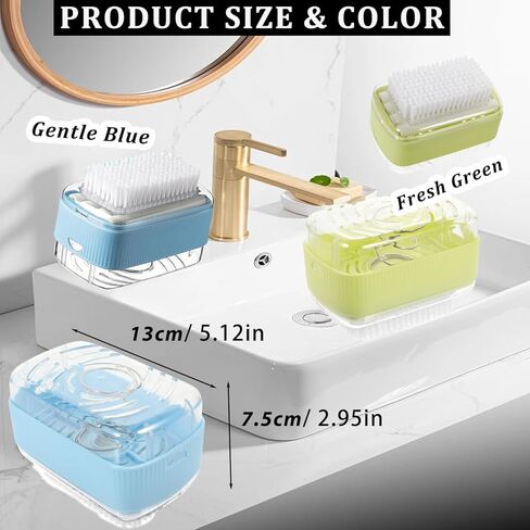 مربع الصابون المتداول للغسيل ، والرغوة الخالية من اليدين ، وموزع الفخار في صندوق الصابون متعدد الوظائف ، وفرشاة موزع البار المحمولة للغسيل والمنزل والسفر. in Kuwait