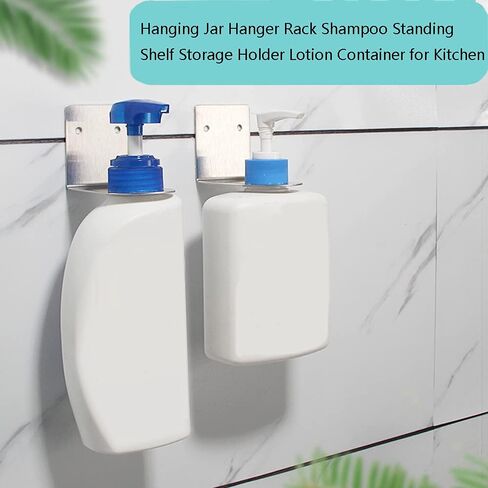 BiJun Soap Bottle Dispenser Holder Wall Mount, Shampoo Conditioner Body Wash Dispenser Soap Holder Shower Hanger Hole for 1.06in for Kitchen Bathroom (1.06in, Black) in Saudi Arabia