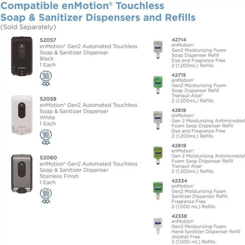 GP enMotion Gen2 Automated Touchless Soap & Sanitizer Dispenser, Black 52057 in Saudi Arabia