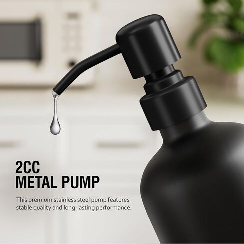 MOMEEMO Hand Soap Dispenser for Bathroom, Soap and Lotion Dispenser Set with Silver Metal Pump, Suitable for Farmhouse Bathroom Decor. (White & Silver) in Saudi Arabia