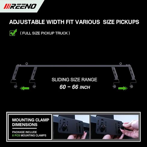 Overland Bed Bar for Mid-Size Trucks/Compatible with Partial Tri-Fold Dover, Soft Cover/No Drilling in Kuwait