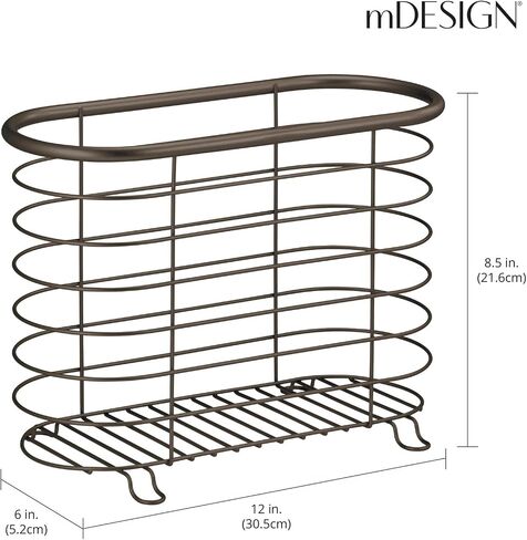 MDESIGN Steel Magazine Holder Storage Organizer Bin - للحمام ، غرفة المعيشة ، منظمة المكتب المنزلي - يحمل الأوراق والكتب والملفات والمجلدات - مجموعة Omni - Satin in Saudi Arabia