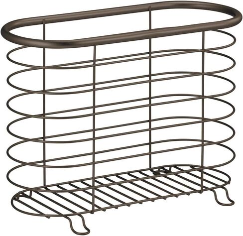 MDESIGN Steel Magazine Holder Storage Organizer Bin - للحمام ، غرفة المعيشة ، منظمة المكتب المنزلي - يحمل الأوراق والكتب والملفات والمجلدات - مجموعة Omni - Satin in Saudi Arabia