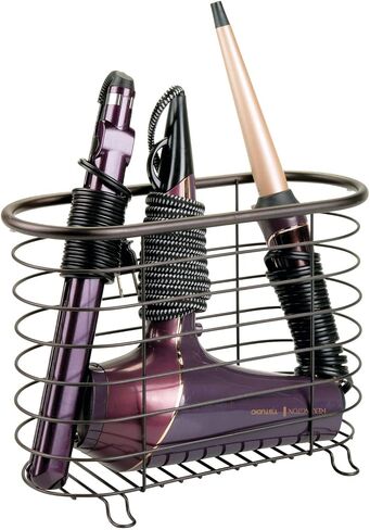 MDESIGN Steel Magazine Holder Storage Organizer Bin - للحمام ، غرفة المعيشة ، منظمة المكتب المنزلي - يحمل الأوراق والكتب والملفات والمجلدات - مجموعة Omni - Satin in Saudi Arabia