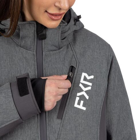 FXR Women's Vertical Pro Insulated Softshell Jacket 2025 (Grey Heather/Asphalt - 3X-Large) in Saudi Arabia