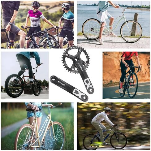 Crankset الدراجة الجبلية ، MTB مربع التفتت مربع مع ذراع 170 مم 104 BCD ، متوافق مع دراجة سرعة واحدة و 8/9/10/11 الدراجات السرعة ، اختياري 32T/34T/36T/38T/40T/42T سلسلة CRANK in Kuwait