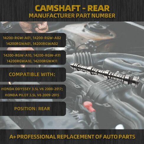 Dasbecan Front Camshaft Compatible with Honda Odyssey 3.5L 2008-2017 Honda Pilot 2009-2015 3.5L V6 Replace 14100-RGW-A01 14100-RGW-A02 14100-RGW-A10 14100-RGW-A11 Camshaft in Saudi Arabia