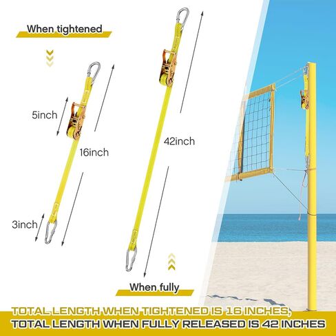2 Pcs Volleyball Net Ratchet Strap Heavy Duty Net Tensioning Lever Ratchet Volleyball Poles Rope Tightener in Kuwait