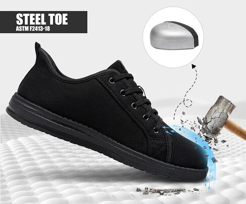 LARNMERN Steel Toe Shoes Men Hands Free Work Shoes Slip On Safety Toe Sneakers Lightweight Comfortable Walking in Saudi Arabia