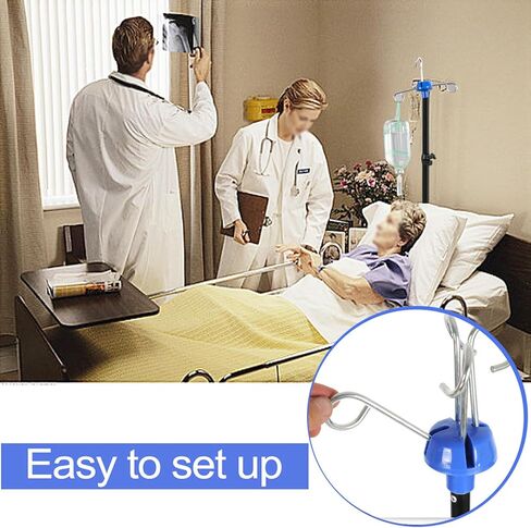 Portable IV Poles, Collapsible Medical IV Poles Stands, Aluminum Alloy IV Supplies Tripod with 4 Hook for Home Care/Infusion/Clinic/Hospitals (2) in Saudi Arabia