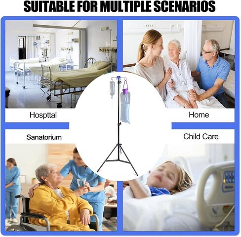 Portable IV Poles, Collapsible Medical IV Poles Stands, Aluminum Alloy IV Supplies Tripod with 4 Hook for Home Care/Infusion/Clinic/Hospitals (2) in Saudi Arabia