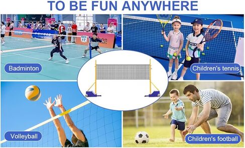 Steel Volleyball/Badminton Stand with Stable Base, Adult and Youth Volleyball/Badminton Sticks with Net, Suitable for Indoor and Outdoor Use in Saudi Arabia