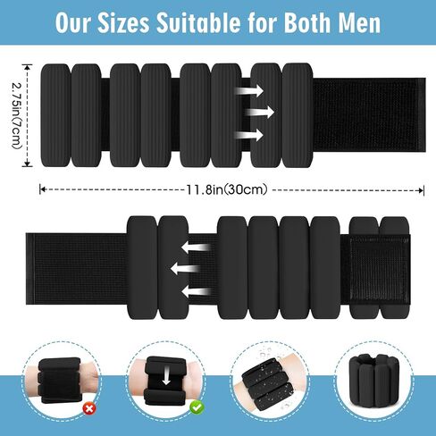 Wrist Weights Set of 2, Wearable Wrist Ankle Weights for Women & Men, Silicone Weighted Bangles Adjustable Arm and Leg Weights for Walking Yoga Pilates Running Dance Gym 2lb in Saudi Arabia
