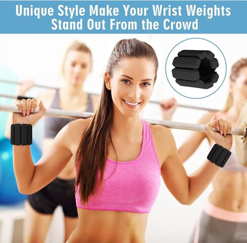 Wrist Weights Set of 2, Wearable Wrist Ankle Weights for Women & Men, Silicone Weighted Bangles Adjustable Arm and Leg Weights for Walking Yoga Pilates Running Dance Gym 2lb in Saudi Arabia