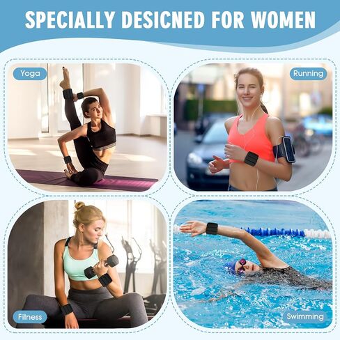Wrist Weights Set of 2, Wearable Wrist Ankle Weights for Women & Men, Silicone Weighted Bangles Adjustable Arm and Leg Weights for Walking Yoga Pilates Running Dance Gym 2lb in Saudi Arabia