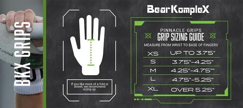 Bear KompleX No Hole Pinnacle Hand Grips for Workouts, Pull-ups, Weightlifting, WOD Gymnastics, Crosstraining Palm Grips with Wrist Wraps, Hand Protection from Rips and Blisters, 1 Pair in Kuwait