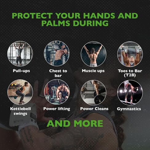 Bear KompleX No Hole Pinnacle Hand Grips for Workouts, Pull-ups, Weightlifting, WOD Gymnastics, Crosstraining Palm Grips with Wrist Wraps, Hand Protection from Rips and Blisters, 1 Pair in Kuwait