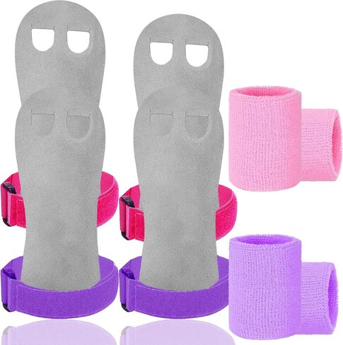 Amrta Gymnastics Grips Wristbands Sets for Girls Youth Kids 2 Pair Palm Protection Equipment with Wrist Support, Gymnastic Bar Grip Gloves Set Weightlifting Sports Workout in Saudi Arabia