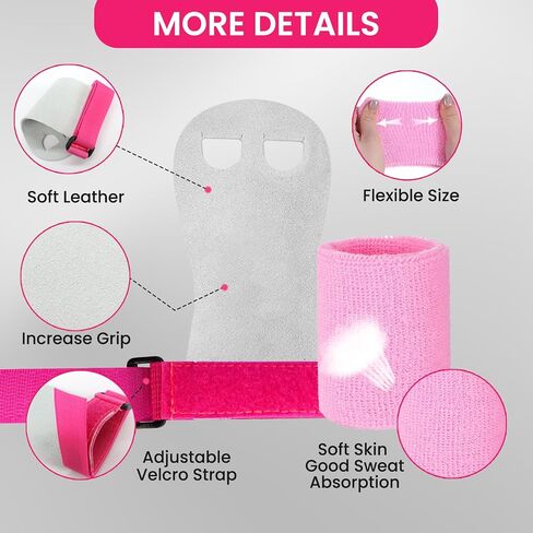 Amrta Gymnastics Grips Wristbands Sets for Girls Youth Kids 2 Pair Palm Protection Equipment with Wrist Support, Gymnastic Bar Grip Gloves Set Weightlifting Sports Workout in Saudi Arabia
