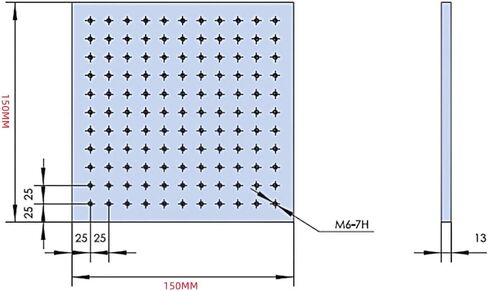 150x150x8MM Stainless Steel Optical Experiment Plate High Magnetic Conductivity Workbench Breadboard Steel Optical Table in Saudi Arabia