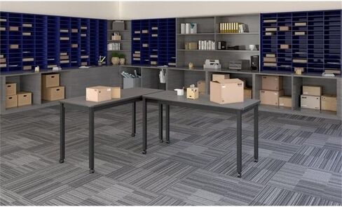 PEMBERLY ROW 30 "W x 48" DATEMORARY METAL LAB TABLE في الجرانيت الأسود in Kuwait