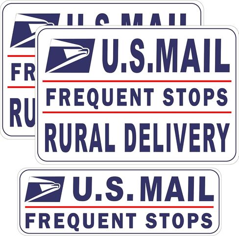 Heavy Duty US Mail Magnetic Car Sign for Rural Carrier, Reflective Security Vehicle Door Magnet for Frequent Stop, Postal Service Delivery Trucks(White 3 Pack) in Kuwait