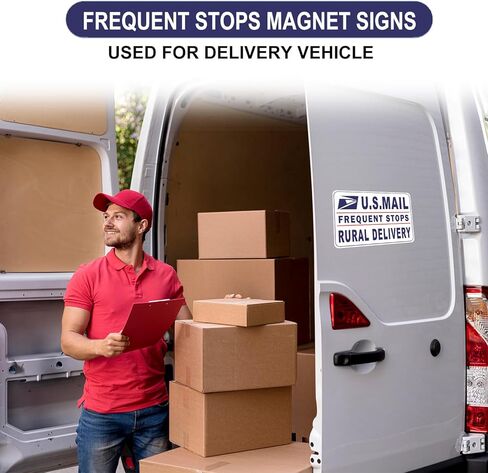 Heavy Duty US Mail Magnetic Car Sign for Rural Carrier, Reflective Security Vehicle Door Magnet for Frequent Stop, Postal Service Delivery Trucks(White 3 Pack) in Kuwait