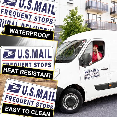 Heavy Duty US Mail Magnetic Car Sign for Rural Carrier, Reflective Security Vehicle Door Magnet for Frequent Stop, Postal Service Delivery Trucks(White 3 Pack) in Kuwait