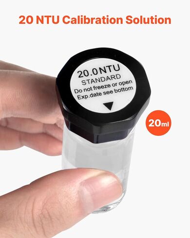 VEVOR Turbidity Calibration Solution Kit, 20/100/400/800 NTU, 20 ml Each, 4 PCS Standard Turbidity Solution Refill for TN1000 Turbiditymeter, Shockproof Protective Insert, Sealed Bottle Design in Saudi Arabia