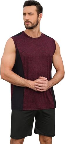 Rosyline Men's 4 Pack Workout Tank Tops Quick Dry Gym Muscle Tee Bodybuilding Fitness Sleeveless Shirts in Kuwait