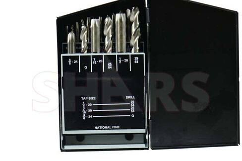 SHARS 18 pcs #6-40 to 1/2-20 NF #33 to 29/64 HSS Spiral Point Tap & Drill Set 404-7208 P) in Saudi Arabia