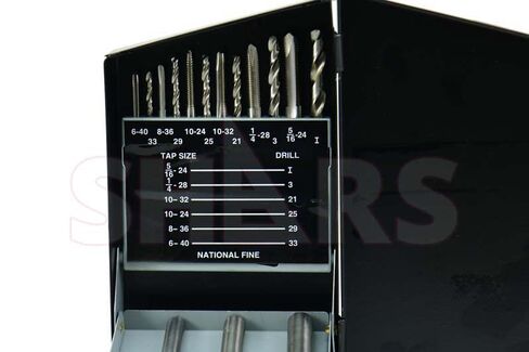 SHARS 18 pcs #6-40 to 1/2-20 NF #33 to 29/64 HSS Spiral Point Tap & Drill Set 404-7208 P) in Saudi Arabia