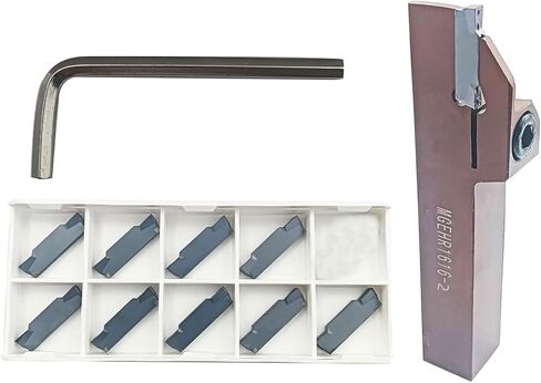 5/8inch مخرطة قابلة للفهرسة حزن حامل فراق MGEHR1616-2 الفولاذ الربيع مع 10 PCS MGMN200 إدراج إدراج اليد اليمنى قطع الأداة carbide إدراج (5/8in حامل + mgmn200) in Kuwait
