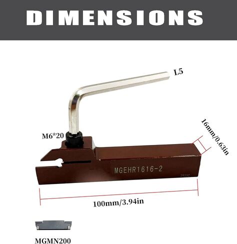 5/8inch مخرطة قابلة للفهرسة حزن حامل فراق MGEHR1616-2 الفولاذ الربيع مع 10 PCS MGMN200 إدراج إدراج اليد اليمنى قطع الأداة carbide إدراج (5/8in حامل + mgmn200) in Kuwait